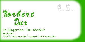 norbert dux business card